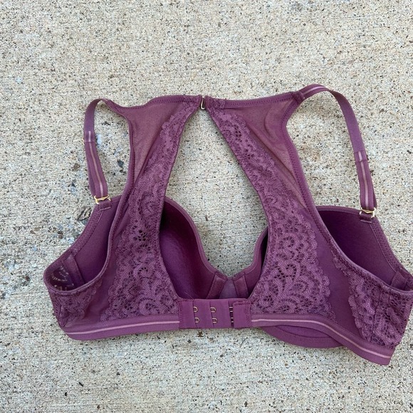 THIRDLOVE Artisan Lace Racerback Bra In Purple/Red Size 32C 1/2 casual lace - Picture 4 of 8